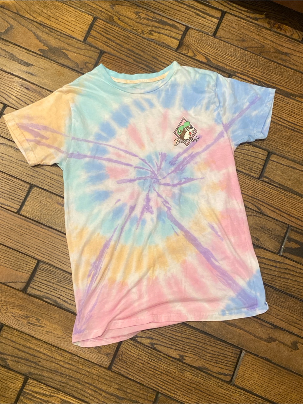 Texas Original Buc-ee’s Tie-Dye Short Sleeve 100% Cotton No Worries Graphic Tee